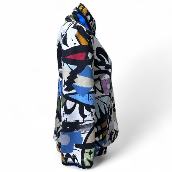 Simply Art by Dolcezza Single-Breasted Multicolor A-Line Women's L Jacket - Picture 5 of 10